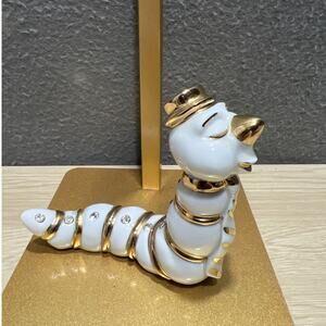 Vintage Rare Capodimonte Caterpillar With Rhinestones Made In Italy